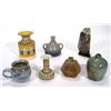 Image 1 : Seven Studio Pottery vases with hand painted and glazed decorations including a green crystalline gl