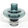 Image 1 : Unmarked Riihimaen smoked and clear stepped Art glass vase, 18cm high