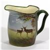 Image 1 : Royal Doulton Seriesware jug, hand painted with stags in a woodland setting, printed factory mark an