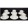 Image 1 : Set of six Royal Crown Derby Edwardian fluted cups and saucers with gilded decoration, printed facto