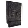 Image 1 : Rectangular cast iron fire back, decorated with a scene of Adam and Eve in the Garden of Eden, 78cm 