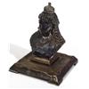 Image 1 : Silver plated Queen Victoria commemorative table inkwell with hinged crown lid, 20cm high