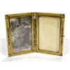 Image 1 : Folding rectangular bone twin divisional photo frame, the exterior painted with 19th century style p