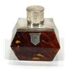 Image 1 : Rectangular Victorian tortoiseshell and silver mounted inkwell, London 1896, 9cm high