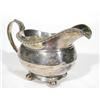 Image 1 : Georgian silver cream jug with acanthus leaf design handle, chased with a band of leaves and berries
