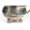 Image 3 : Georgian silver cream jug with acanthus leaf design handle, chased with a band of leaves and berries