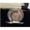 Image 2 : Cased set of four silver horseshoe design menu holders, Chester 1911