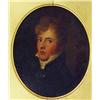 Image 1 : Oval 19th Century oil portrait onto canvas mounted on board of a gentleman in rosewood frame and gil