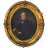Image 2 : Two oval over painted portrait prints of a Victorian style gentleman and woman in good quality relie