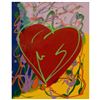 Image 1 : Steve Kaufman (1960-2010), "Heart" Hand Painted Limited Edition Silkscreen on Canvas, Numbered 46/40