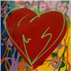 Image 2 : Steve Kaufman (1960-2010), "Heart" Hand Painted Limited Edition Silkscreen on Canvas, Numbered 46/40