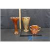 Image 1 : (2) Carnival Glass & Glass Vase