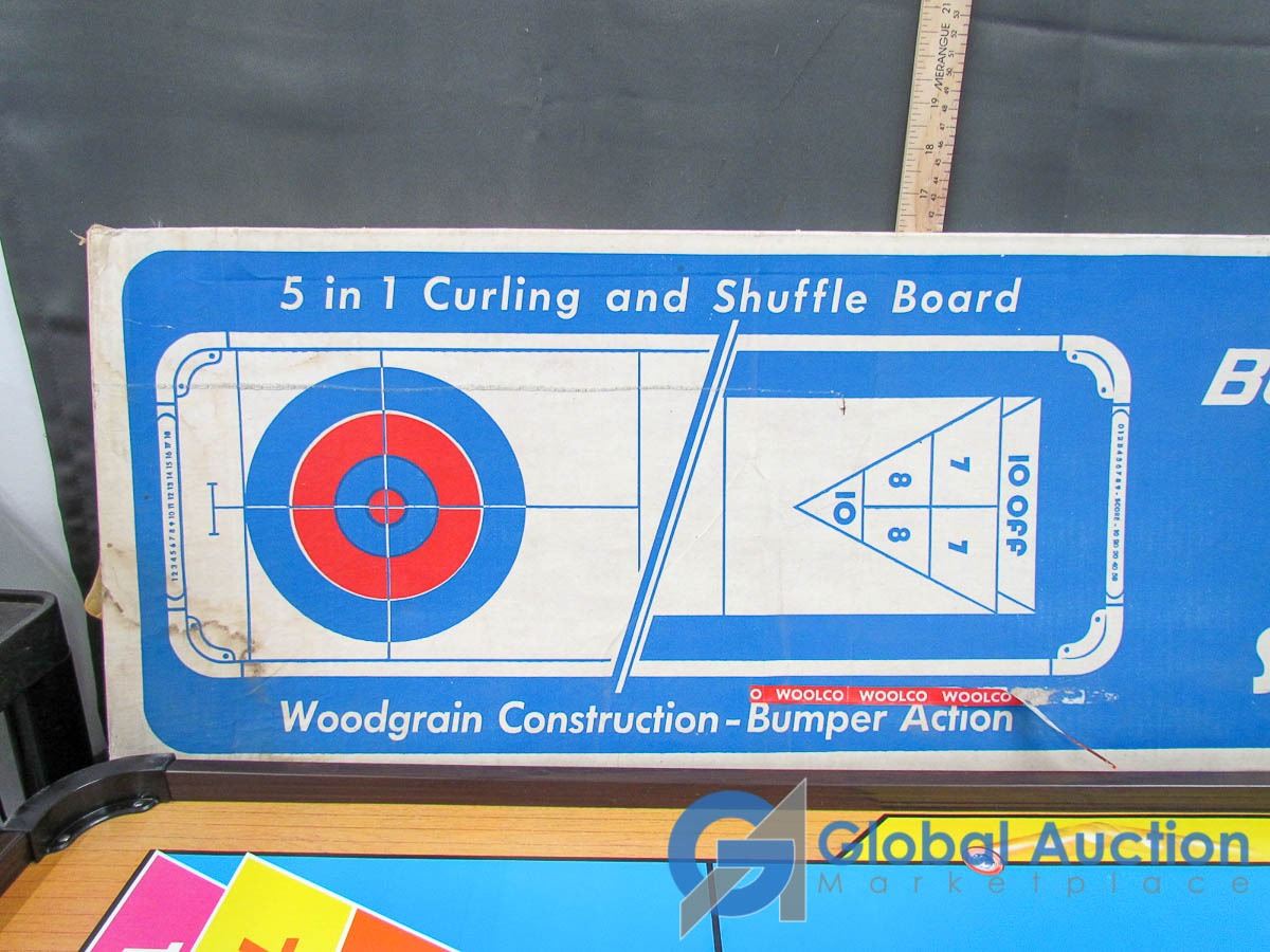 Munro Games Vintage Bonspiel Curling/Shuffleboard Game w/ Pieces