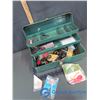 Image 1 : Vintage Metal Tackle Box & Assorted Fishing Tackle