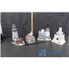 Image 1 : Ceramic Christmas Village Ornaments and Sand Castle