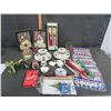 Image 1 : Box of Christmas Ornaments and Candles