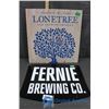 Image 1 : Fernie Brewing Co Metal Sign & Lonetree Dry Cider Wooden Sign