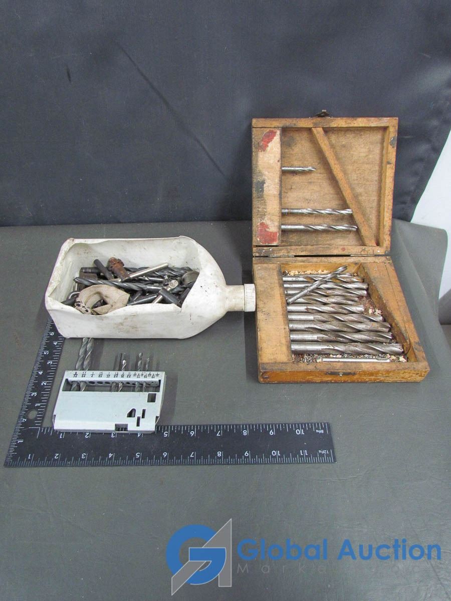 Vintage Drill Bit Set And Various Other Drill Bits