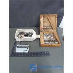 Vintage Drill Bit Set And Various Other Drill Bits