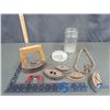Image 1 : Glass Jar and Ashtray, Dover Dolly Irons, etc