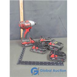 Milwaukee Impact Driver & Batteries (5) 18 volt