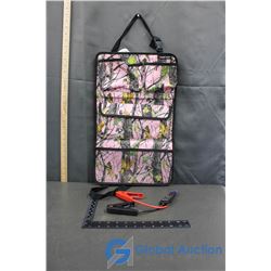 Car Seat Storage Bag, Multiple Pockets; Portable Emergency Car Battery Jump Starter Replacement Cabl