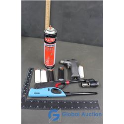 Mini Torch, Can of Butane, Misc Lighters