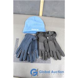 Hurley Toque (Blue), Knit Ladies Gloves (Blue); Head Ladies Med Black Gloves