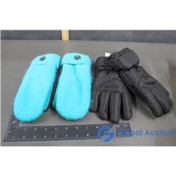 Teal Wool Mitts, XL Youth Hot Paws Gloves