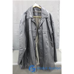 Back Country Men's Black Leather Jacket, size XLT