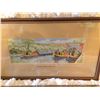 Image 1 : Silk Woven "Canal Boats" 1900 Tapestry England