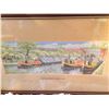 Image 2 : Silk Woven "Canal Boats" 1900 Tapestry England