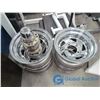 Image 1 : Set of 15", 5 Bolt Chrome Rims w/ Center Caps - BID PRICE PER RIM, TIMES 4