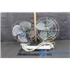 Image 1 : (2) Vintage Table Fans and Power Bar