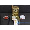 Image 1 : Birks Clock within Glass Case, Craven"A' Ashtray, Metal Canada Ashtray, Budweiser Classic Playing Ca