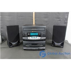 White Western House Stereo with 2 Speakers