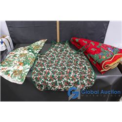 Holiday Table Cloth Tree Shirt and Apron