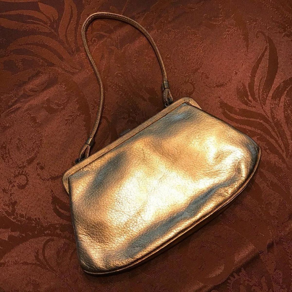 gold lame pocketbook