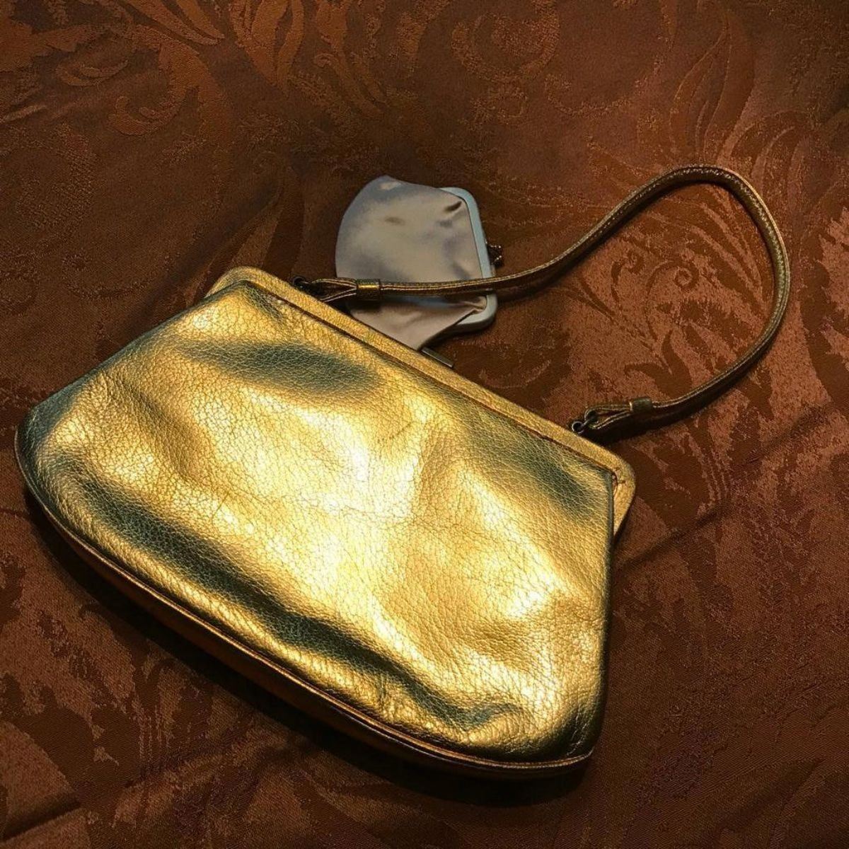 gold lame pocketbook