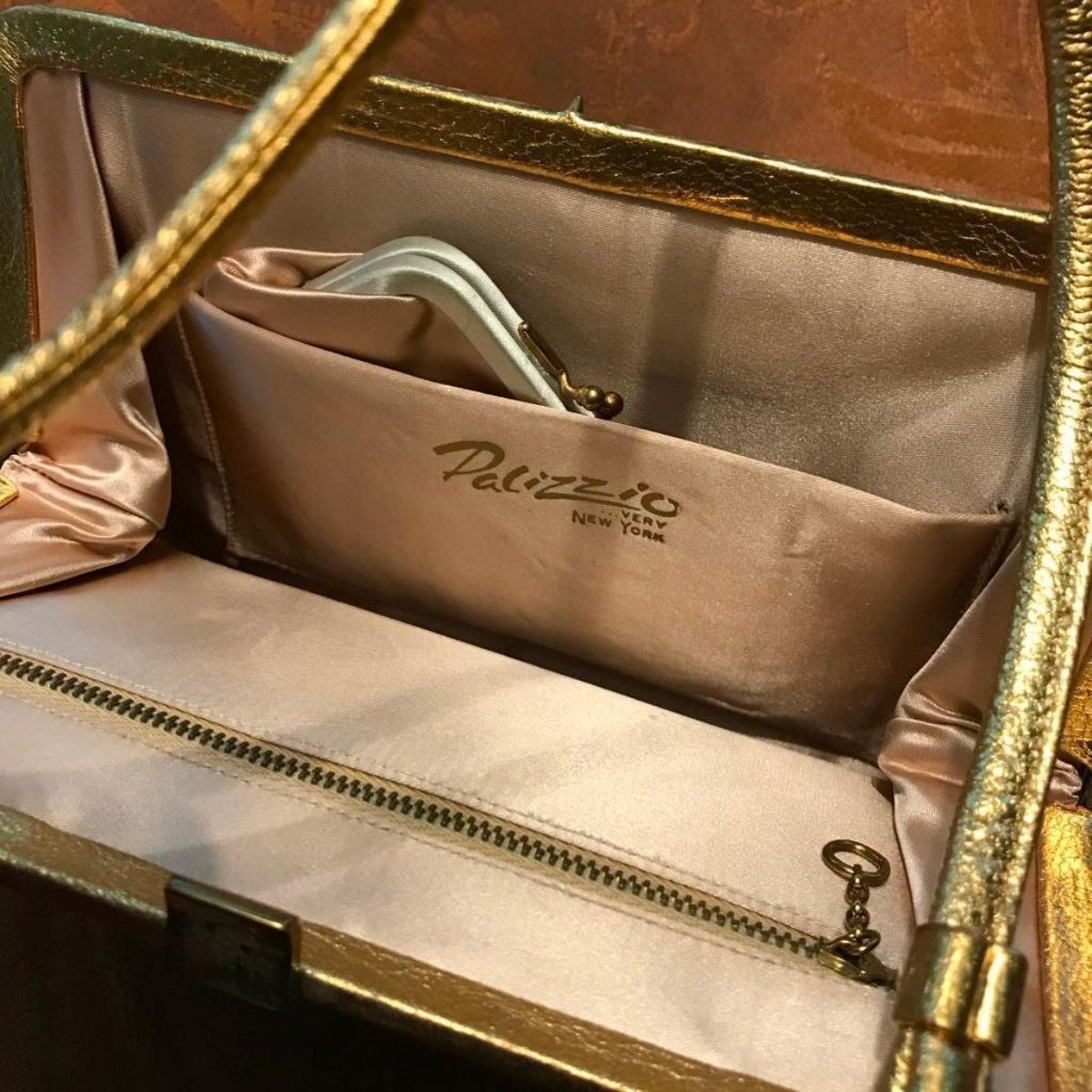 gold lame pocketbook