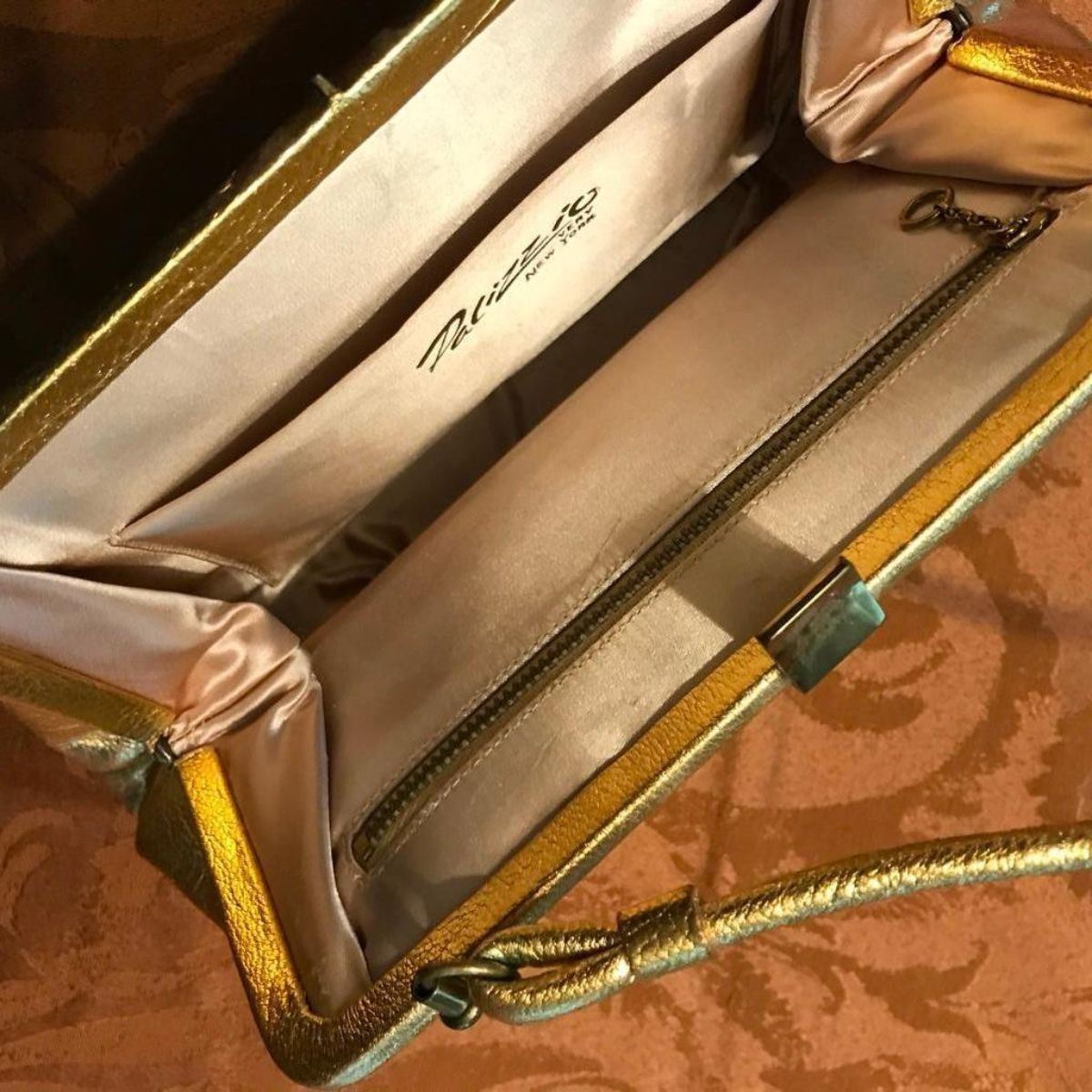 gold lame pocketbook