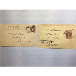 1800s London Original Postmarked Handwritten Envelope with Post Card