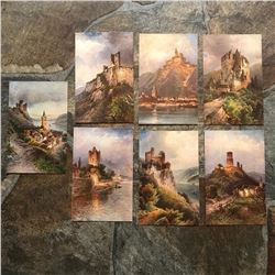 Group of Early 1900's Grand Tour Postcards, Scenic Castles, Rhine River, Germany