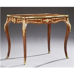 20thc French Louis XV Style Bronze Ormolu Mounted Marquetry Inlaid Kingwood Writing Table