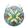 Image 1 : Tiffany-glass Victorian Window Panel 20"