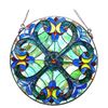 Image 2 : Tiffany-glass Victorian Window Panel 20"