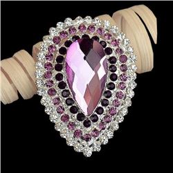 Amethyst Teardrop Auystrian Crystal Brooch Pin