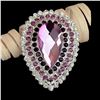 Image 1 : Amethyst Teardrop Auystrian Crystal Brooch Pin