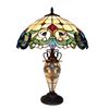 Image 1 : Tiffany-style 3 Light Double Lit Victorian Table Lamp 18"