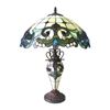Image 2 : Tiffany-style 3 Light Double Lit Victorian Table Lamp 18"